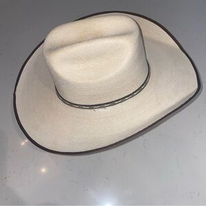 Cowboy Hat By Atwood Hereford Low Crown long Oval straw Size 6 7/8